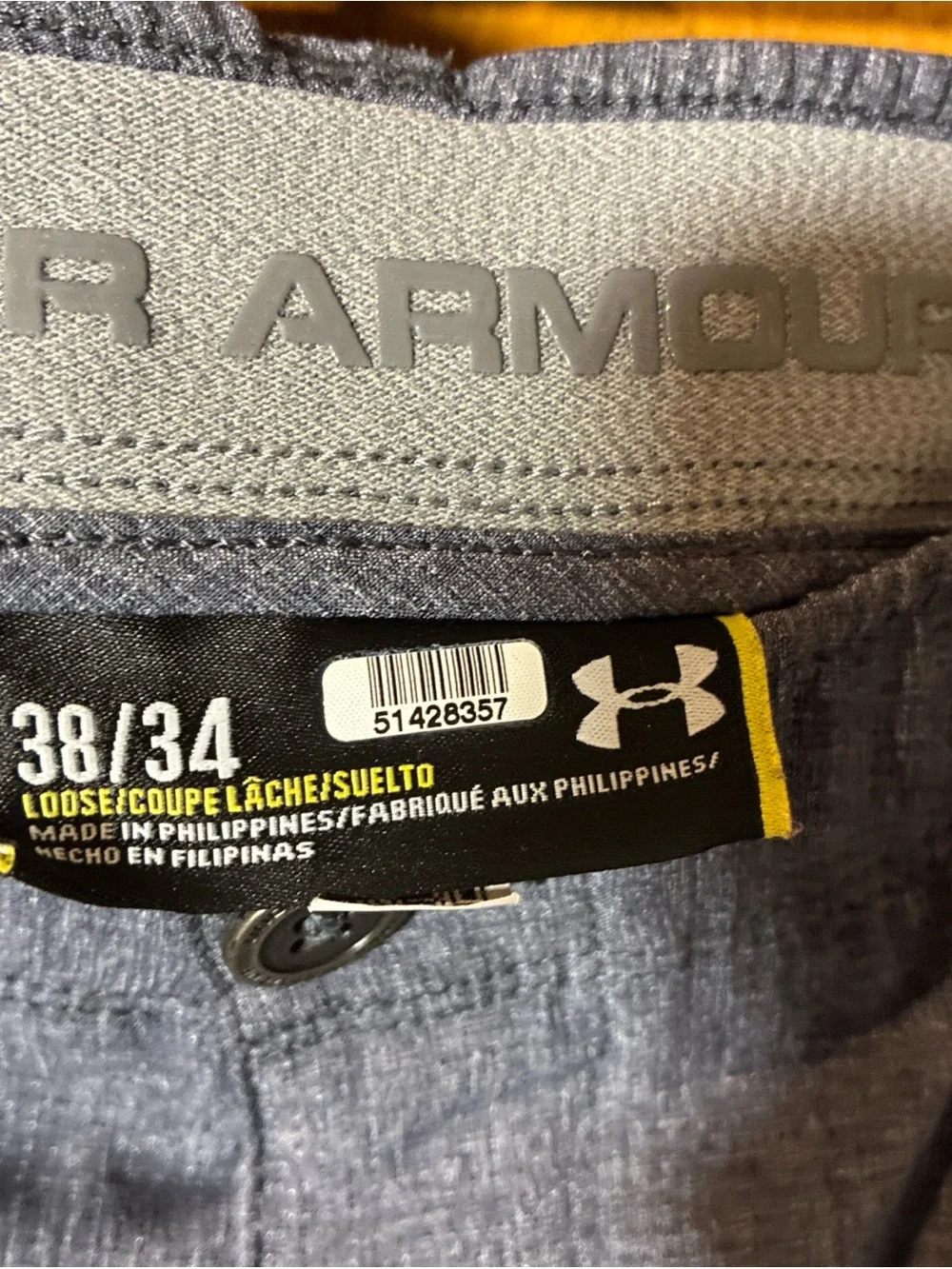 Under Armour Performance Golf Pant Men’s 38/34 Loose Gray Flat Front Stretch